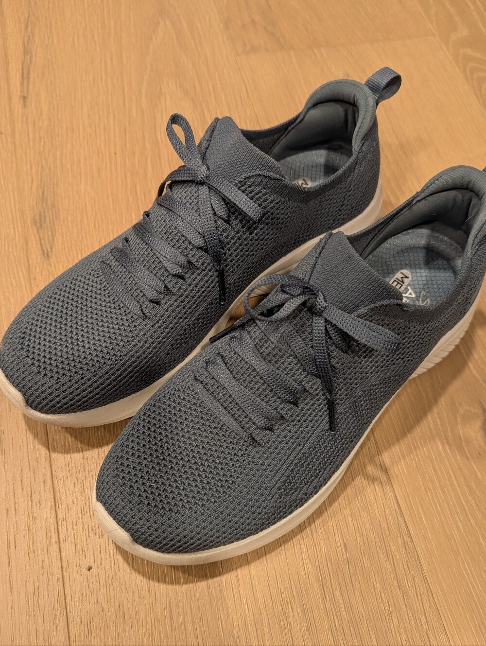 Skechers Knit Lace-Up Sneakers Bluish Grey